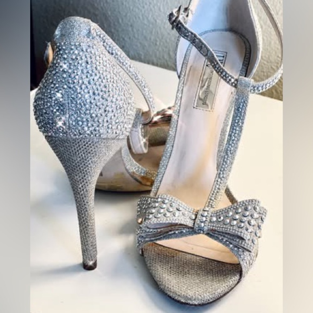 Inc International Concepts Silver Crystal Heels
